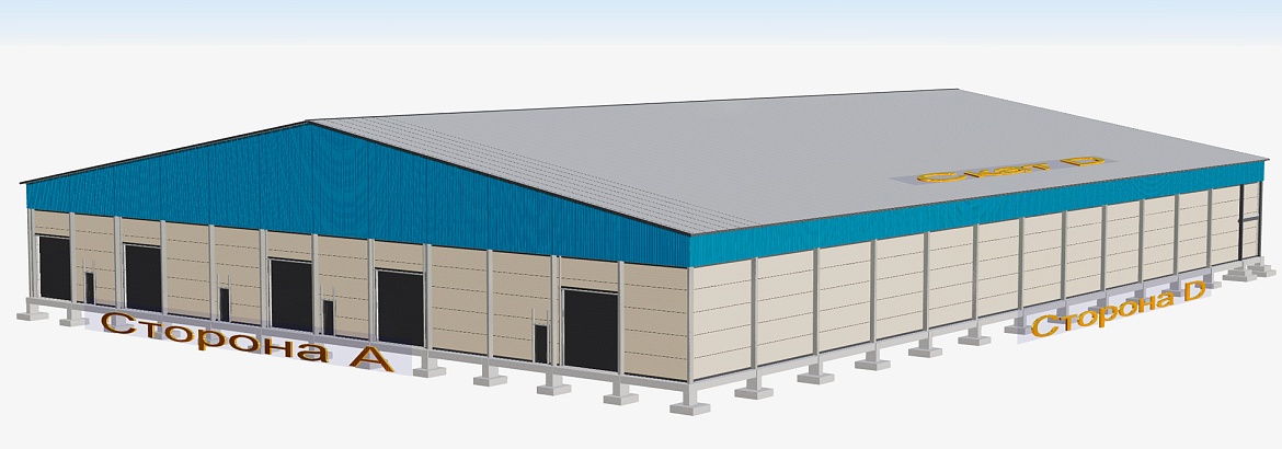 213. Быстровозводимое фруктохранилище 56Ш х 76Д х 8В из ЛСТК в г. Астана, Казахстан